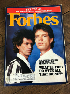 Vtg Forbes October 1989 Magazine The Rolling Stones Keith Richards  Mick Jagger