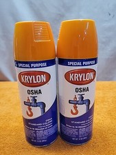 L  Krylon OSHA Color Paint Safety Orange, 12 Ounce Aerosol Lot Of 2 New Old Stock
