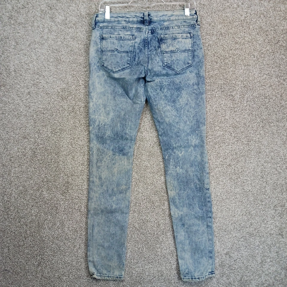 Pantalones de mezclilla Arizona para mujer talla 9 azul lavado ácido calce ajustado ajustados elásticos piedra Foto 3 de 4