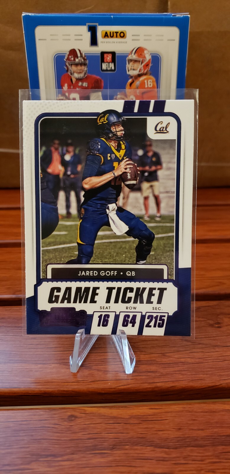 2021 Panini Contenders Draft Picks Jared Goff - SP Purple Foil - Game Ticket- #7
