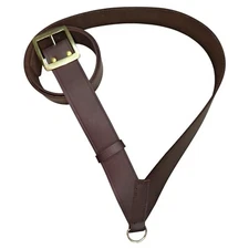 Brown Leather Drum Shoulder Strap Adjustable Marching Snare Drum Sling CrossBelt