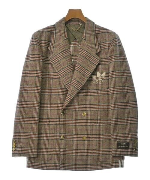 Near Mint!! GUCCI x adidas Tailored Jacket 48 Beige Check Near Mint!! GUCCI x adidas Tailored Jacket 48 Beige Check