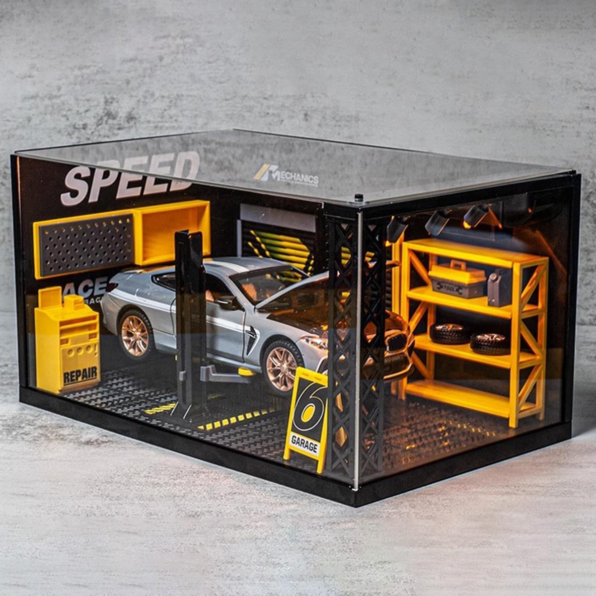 1:24 Scale Diorama Car Garage Miniature Simulation Car