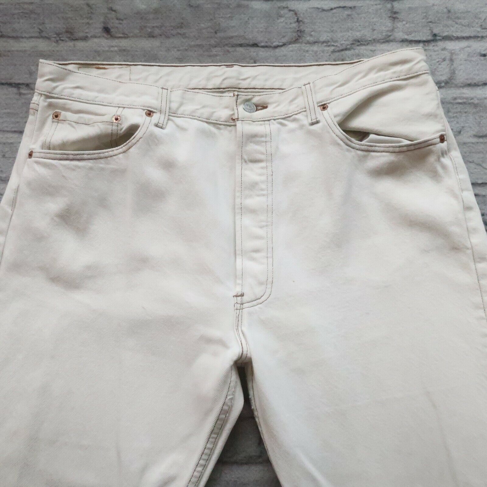 Vintage Levis 501 Denim Jeans Made in USA White 5… - image 2