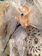 Vintage Dainty Doll Flowers Millinery Pink Trim Costume Embellishment