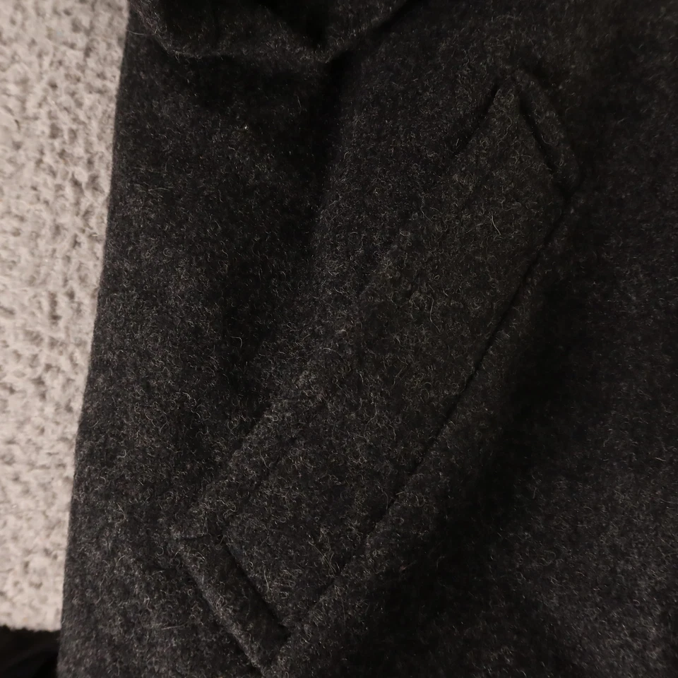 Casaco de flanela feminino vintage 30 30WP plus lã cinza carvão peito duplo - Imagem 4 de 4