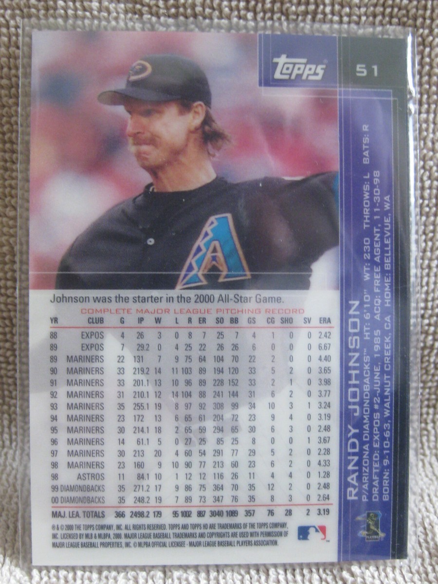 Randy Johnson #51 2001 Topps HD Arizona Diamondbacks