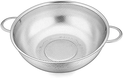 TeamFar Stainless Steel 5QT Colander Food Strainer Non-Toxic Dishwasher