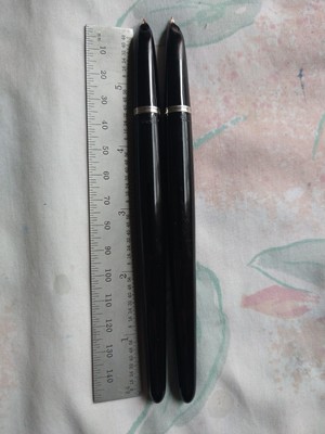 Lot Of 2 Parker 51 Vacumatic 14k  M And F Nibs Desk Fountain Pens Set