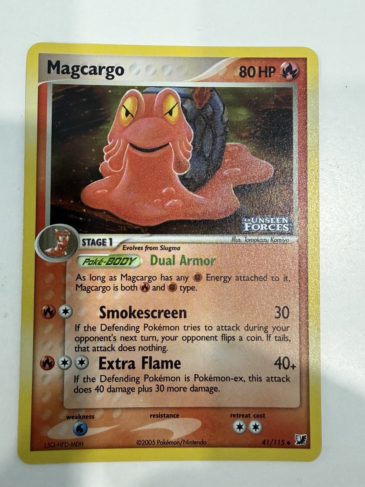 Pokemon Magcargo 41/115 Unseen Forces Reverse Holo 2005 NM +