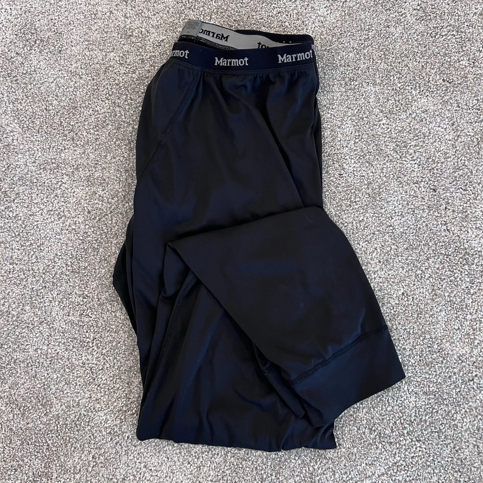 Marmot BaseLayer Tights Pants Men Size XL Black Ski Snowboarding Polyester