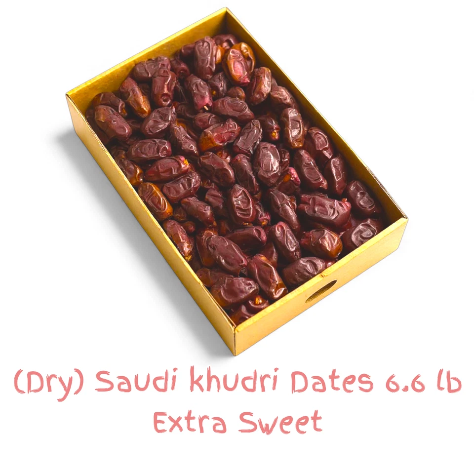 Premium Khodari/khudri Dates Jumbo 6,6 lb (3 Kg) seco, dulce y delicioso Foto 3 de 4