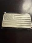 10 oz. Silver Silvertowne American Flag Bar .999 Fine Silver