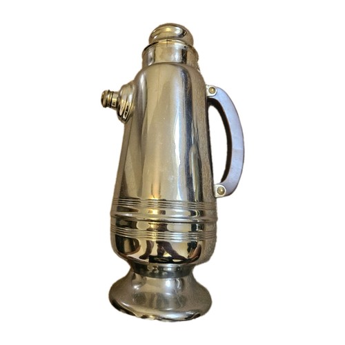 Vintage 12,5" Chrom Art Deco Cocktail Shaker mit braunem Bakelit Griff