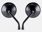Mirrors, 3.5" Round, Black, Pair, Short Arm, Custom Cafe Racer Bobber Chopper