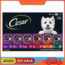 Cesar Classic Loaf In Sauce Wet Dog Food Variety Pack, 3.5 Oz Trays 36 Pack 