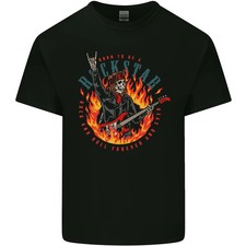 Camiseta Born to Be a Rock Star Guitar Skull n Roll Hombre Algodón Ligero