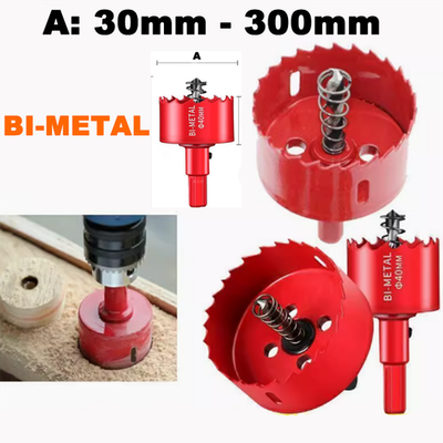 #ad #ad Bi Metal Hole Saw 30mm 300 Mm Drill Bit Arbor Pilot Hole Saw Metal Wood Plastic $105.41
