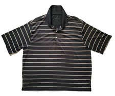 Pebble Beach Men s XL Golf Polo Shirt Black Stripe Performance Short Sleeve