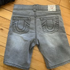 True Religion Denim Jeans Shorts YOUTH Size 10 Boys Kids Gray New