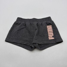 Puma Shorts Youth Girls 2XS Gray Logo . 38629