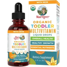 MaryRuth Organics Toddler Liquid Multivitamin Iron 2oz Organic Sugar-Free Vegan