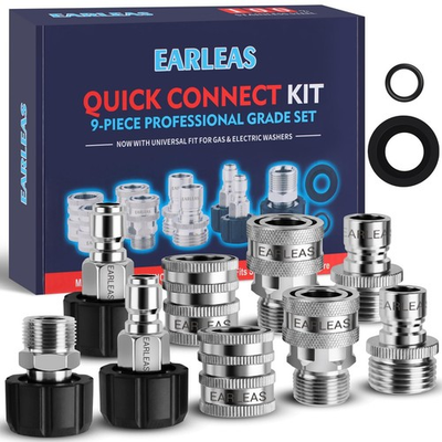 #ad Pressure Washer Quick Connect Kit 9 Piece Stainless Steel Adapter Set M22 1... $37.76