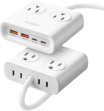 Charge Multiple Devices Power Strip 8 in 1 USB C USB A 4 Outlets 5 Ft Cord White