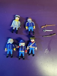 Playmobil Union Soldiers Army General Figure 5x Lot Civil War Toys accessories