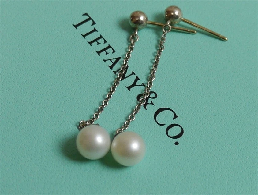 TIFFANY & Co. Ohrringe Kette Perle Silber 925