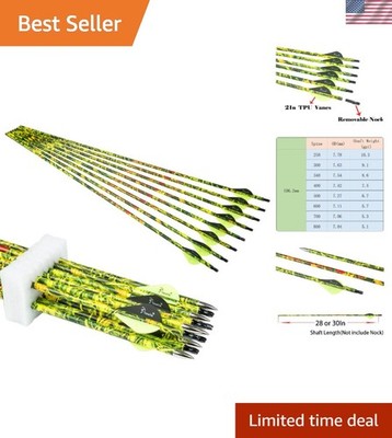 Archery 28'' 30'' 300 340 350 400 Spine Carbon Hunting Arrows for Compound Recu...