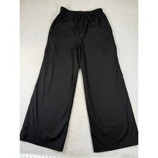 Reformation Black Wide Leg Drawstring Trousers Pants Medium Deadstock Fabric