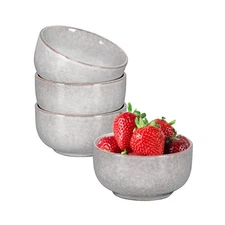 Ceramic Dessert Ice Cream Bowls Set of 4-4.5 Inch Small Serving Bowls for Sna...