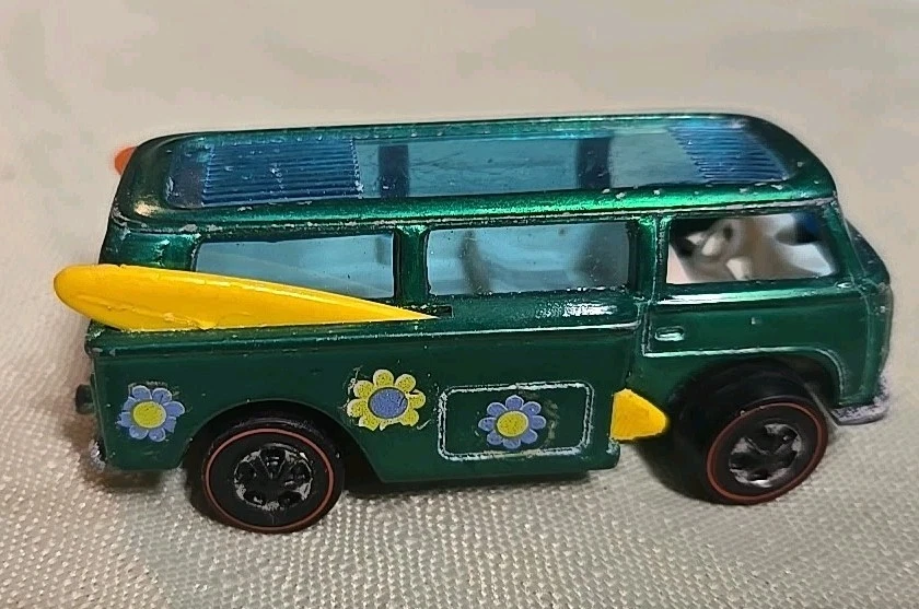 Volkswagen Beach Bomb Aqua Hot Wheels 1969 Redline Mattel Vintage RL Foto 2 de 4