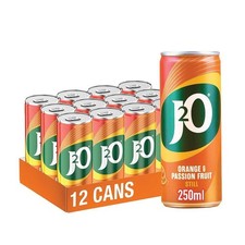 Delicious J2O Orange & Passion Fruit Juice, 250ml Cans  Bulk 12Pack