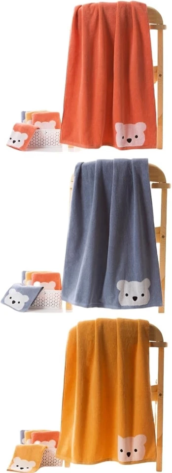 3 Piece Kids Bath Towel Set Naughty Bear 1 Bath 1 Hand 1 Washcloth - Image 2 of 4