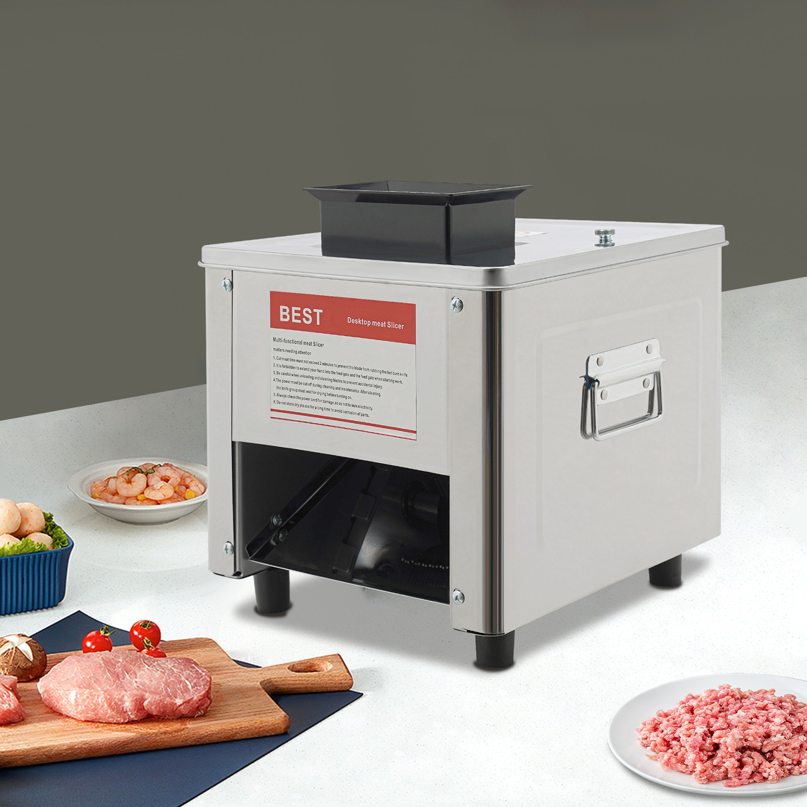 Stainless Steel Meat Cutter Machine Electric Meat Slicer 310r/min Waterproof