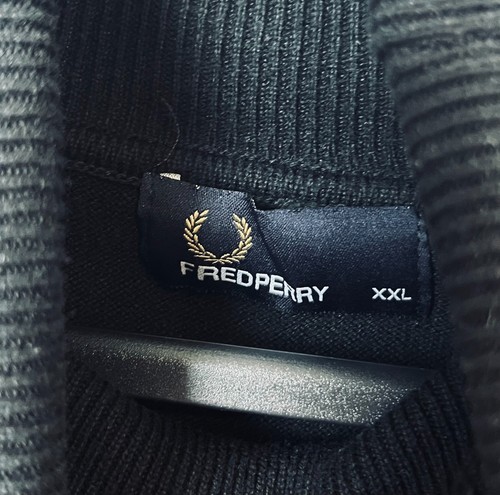 Suéter de cuello alto FRED PERRY XXL cuello alto negro algodón - Imagen 6 de 8