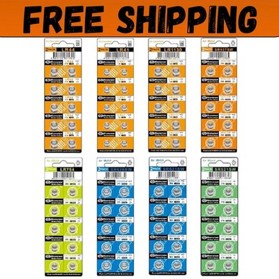 80 Assorted Super Alkaline Button Batteries Coin Cell Set Watch Calculator AG...