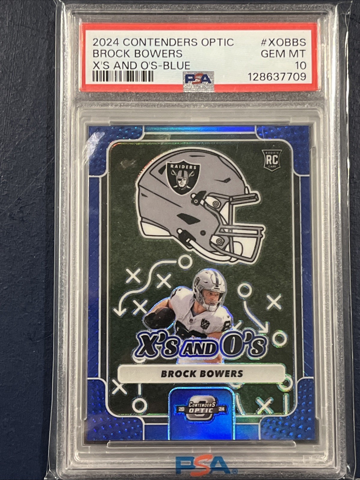 Brock Bowers Panini Contenders Optic X's and O's #XOBBS Blue