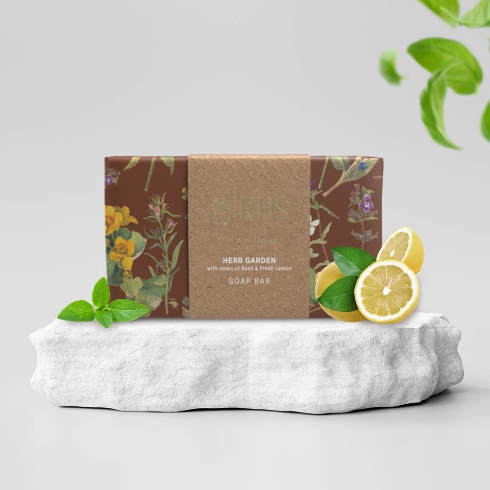 RHS Greenhouse Herb Garden Soap Bar with Lemon Basil and Patchouli 200g - Image 2 of 4