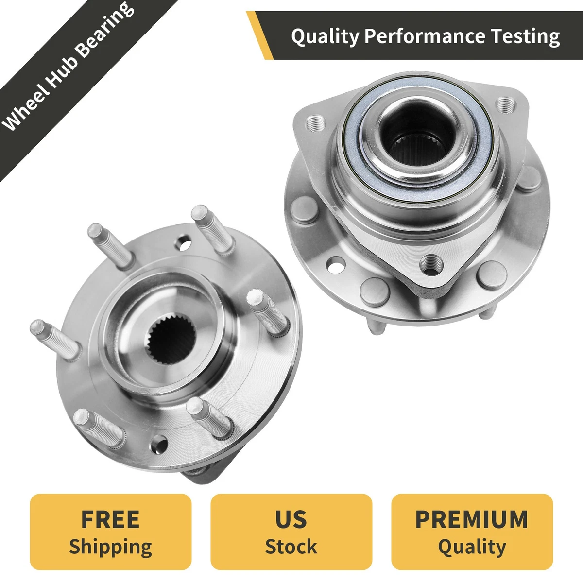 Pair Front Wheel Hub Bearing for 2002-2009 Chevy