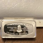 Franklin Mint Sterling Silver Bar Ingot 1000 Grains 0.925 Fineness