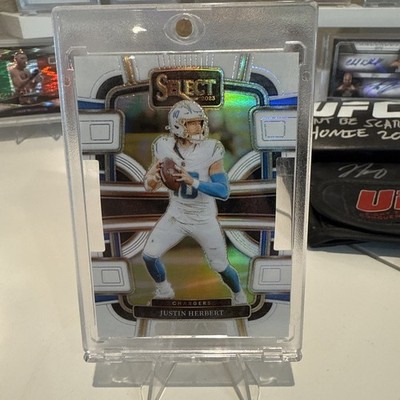 2023 Panini Select Concourse Justin Herbert #52 White Prizm Die-Cut /199