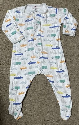 E=MC Easy Magnetic Close 6-9M 16 to 19 lbs Baby 1 Piece Cotton Trucks And Cars