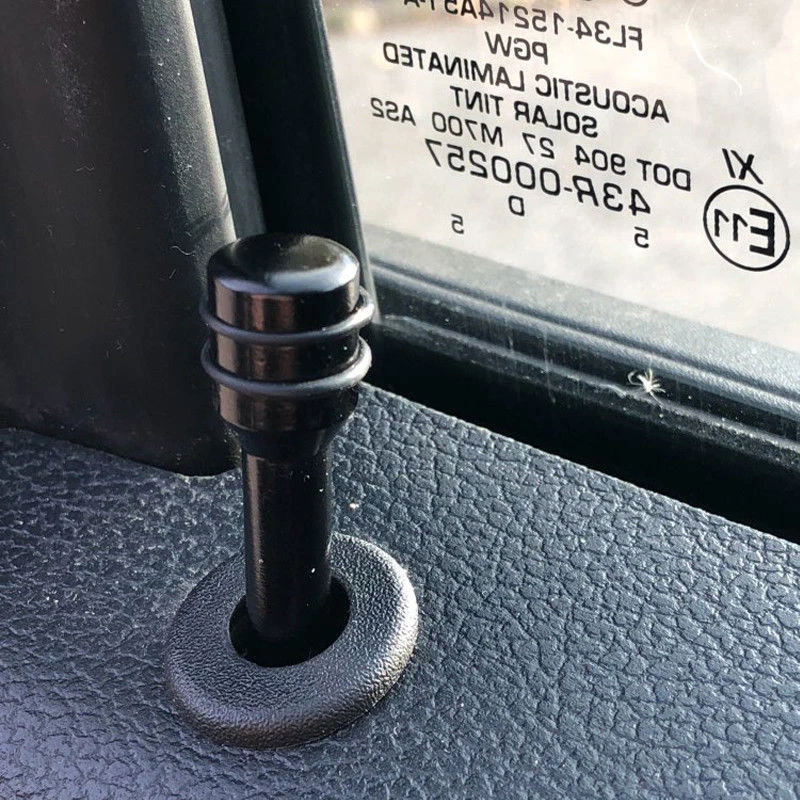 2x Acessórios pretos para tampa de pinos de trava de porta interna automática para carro - Imagem 2 de 4