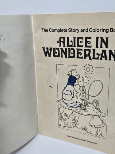 Libro a colori VINTAGE 1976 Alice nel paese delle meraviglie alcune pagine colorate buone condizioni - Foto 2 di 7