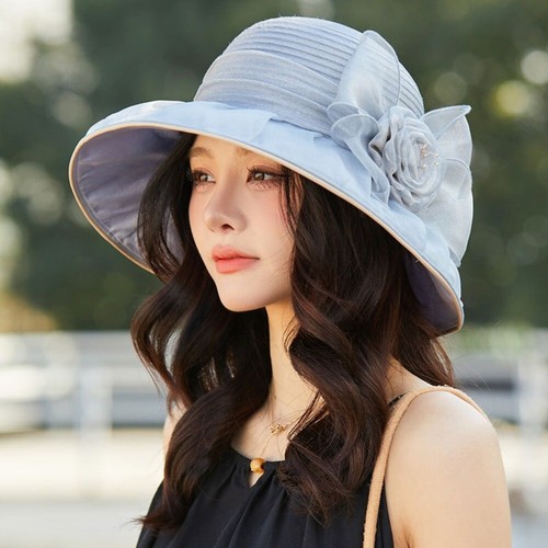 Solid Color Basin Hat Organza Beach Fisherman Hat Outdoor Sunshade Hat - Picture 8 of 14