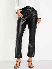 Old Navy High Waisted OG Boot Cut Faux Leather Pant-Black-Size 6-NWT