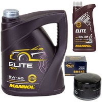 MotoröL Set Mannol Elite 5W40 6 Liter + ÖLfilter FüR Alfa Romeo Lancia Renault